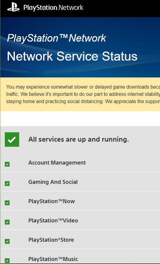 PSN status