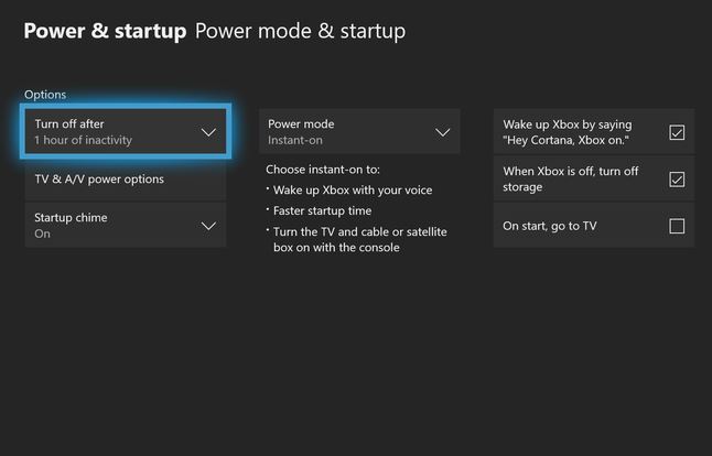 Xbox One Power Mode
