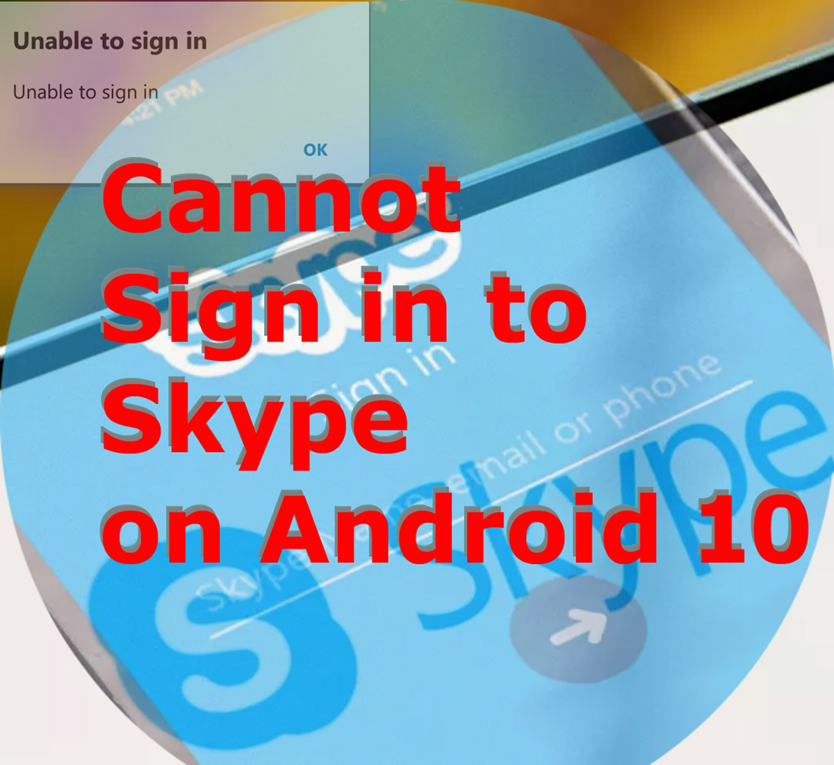 unable to sign into skype from tablet