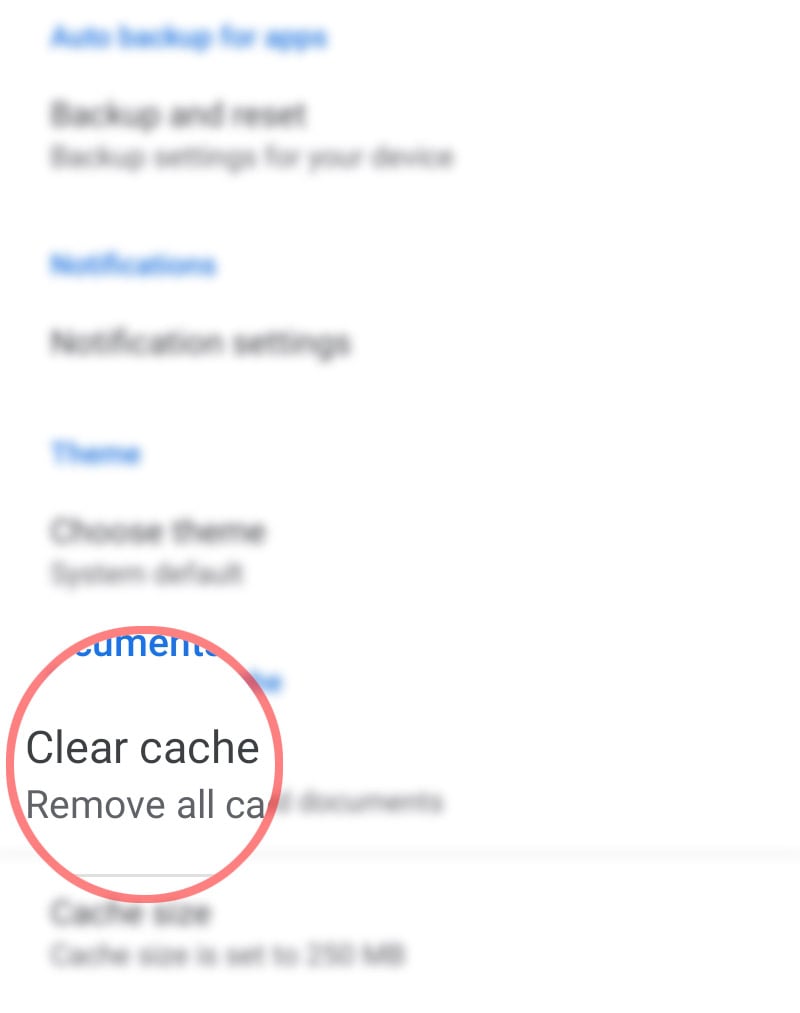clear google drive cache galaxy s20 - clear cache