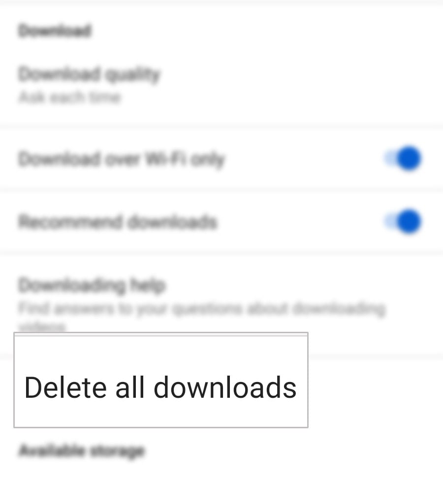delete all youtube downloads on galaxy s20- delete all