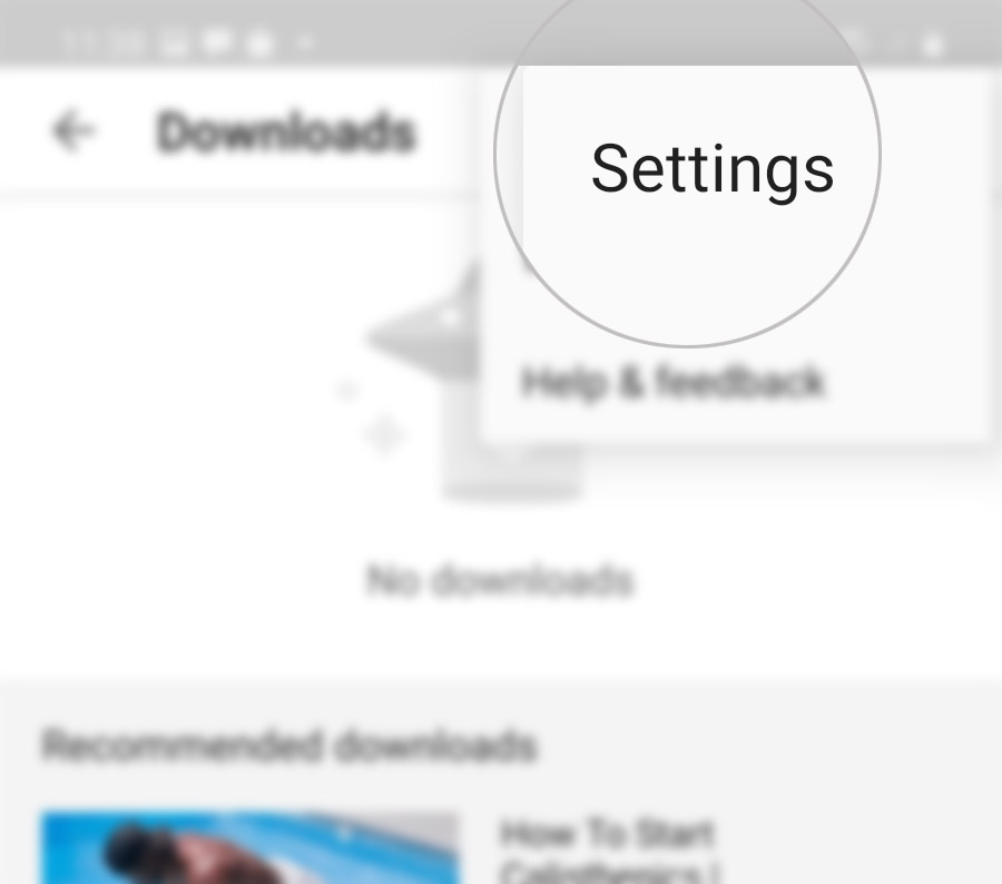 delete all youtube downloads on galaxy s20 - settings