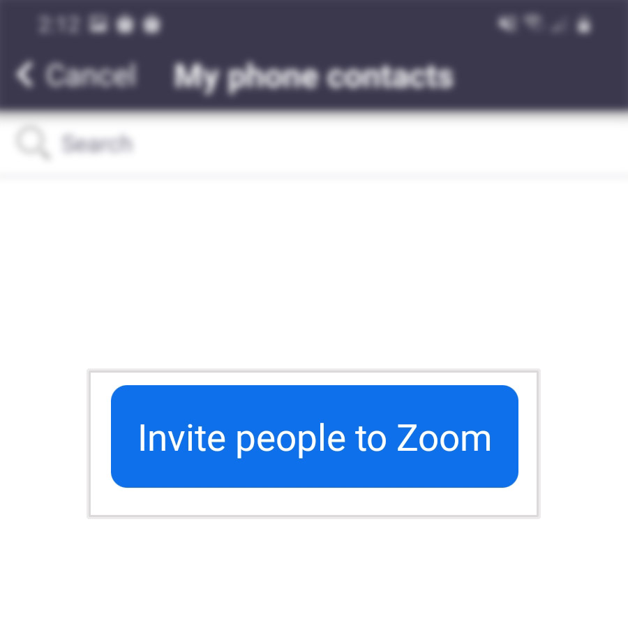 invite people to a zoom meeting galaxy s20 - invite button