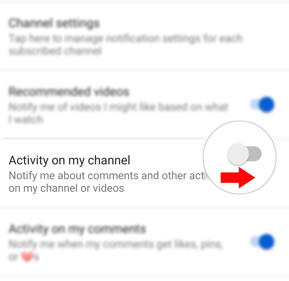 manage youtube channel notifications galaxy s20-actchan2