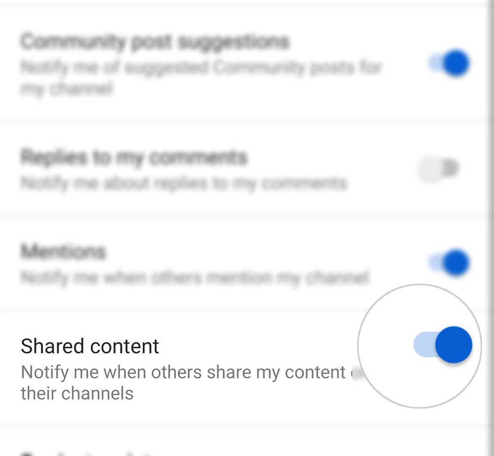 manage youtube channel notifications galaxy s20-sharecontent