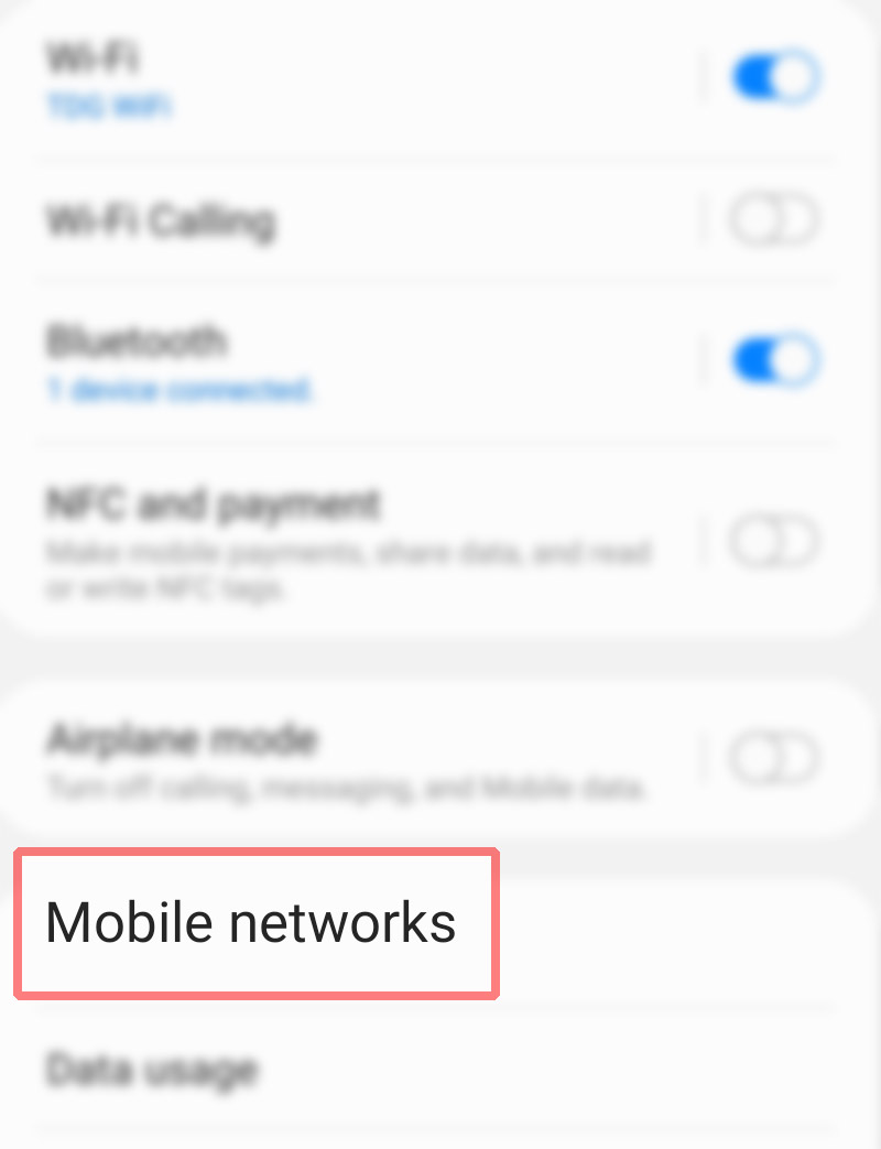 manually change galaxy s20 network mode - mobile networks