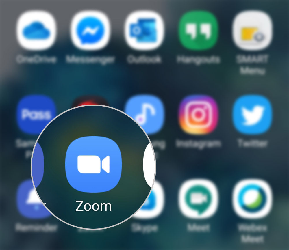 share screen in zoom galaxy s20 - app icon
