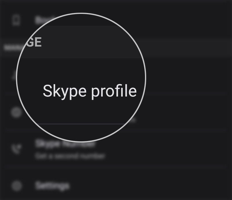 view skype profile URL on galaxy s20 - manage profile