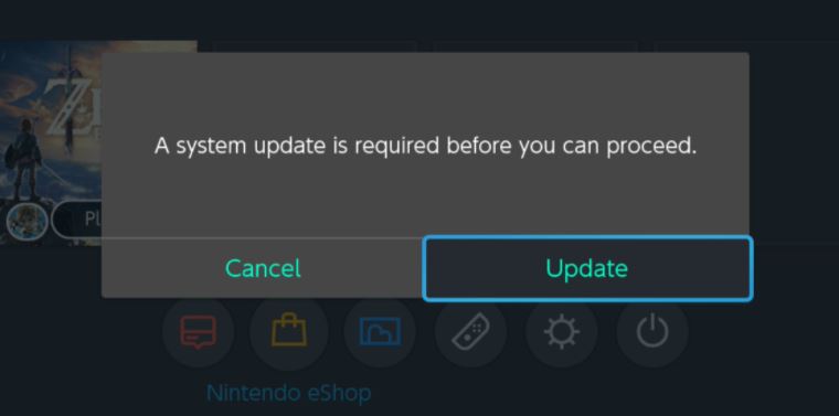Switch software update