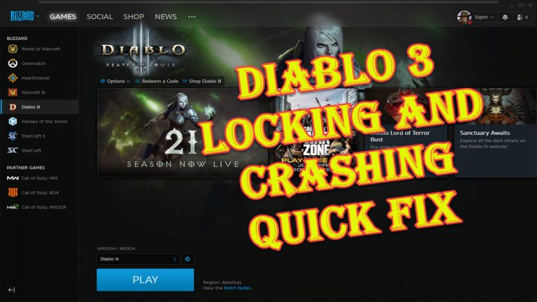Diablo 3 Locking and Crashing Quick Fix