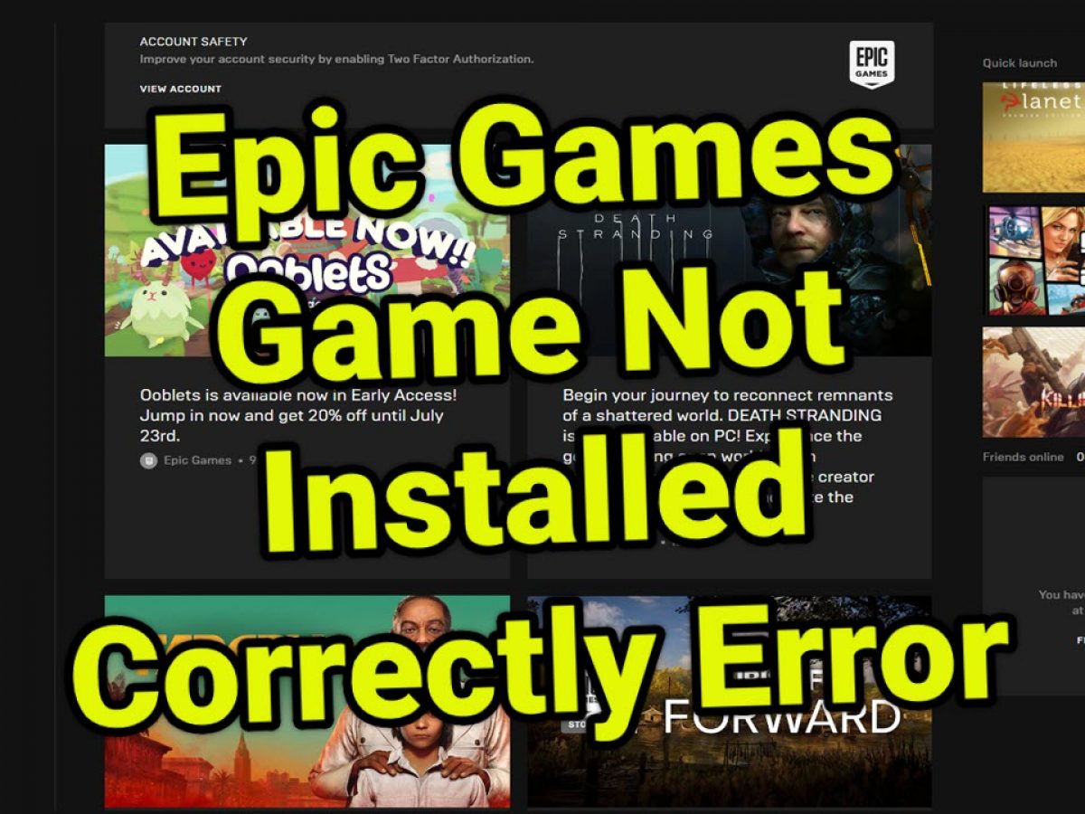 Epic Games Game Not Installed Correctly Quick And Easy Fix