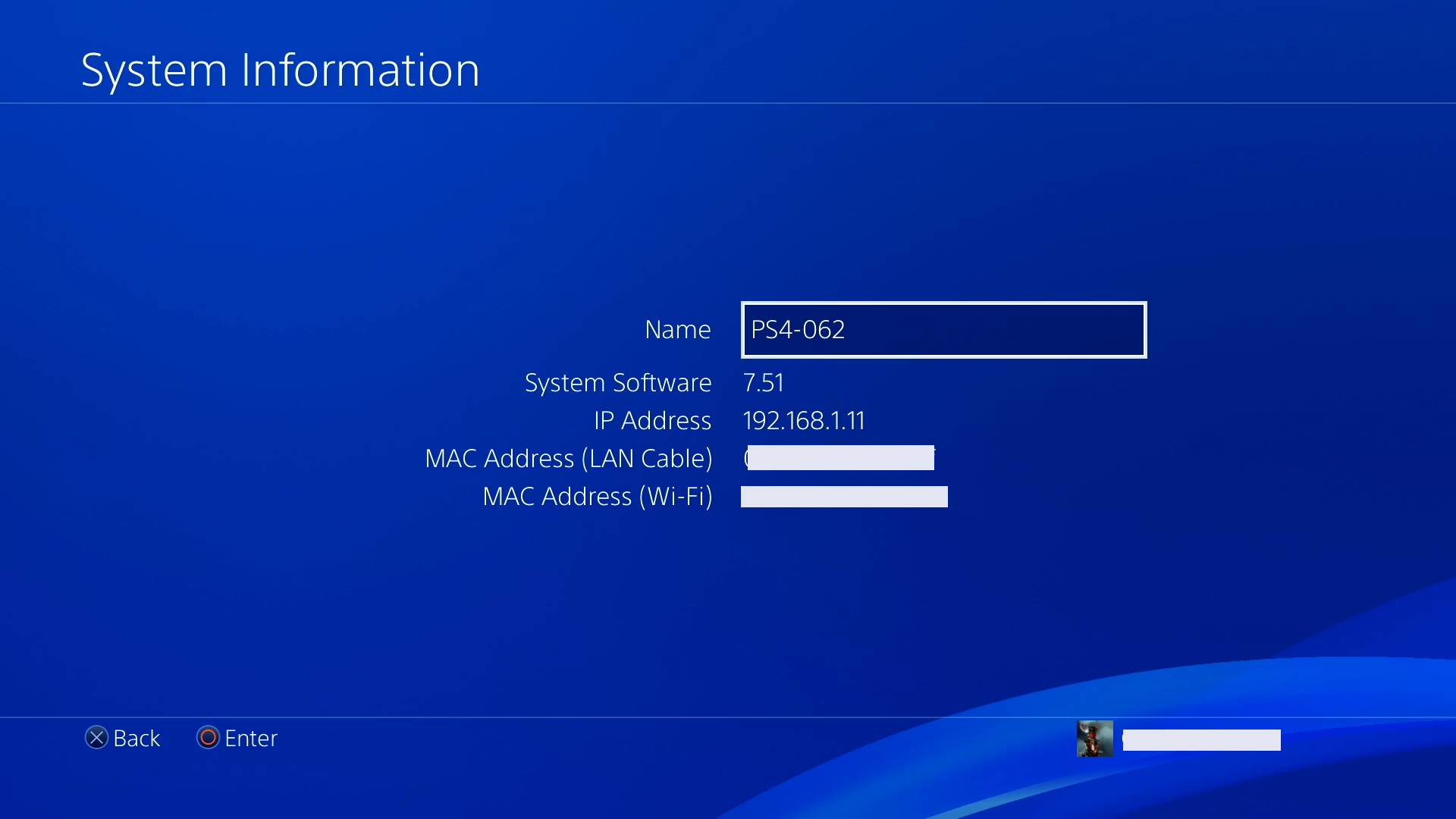 PS4 System Info