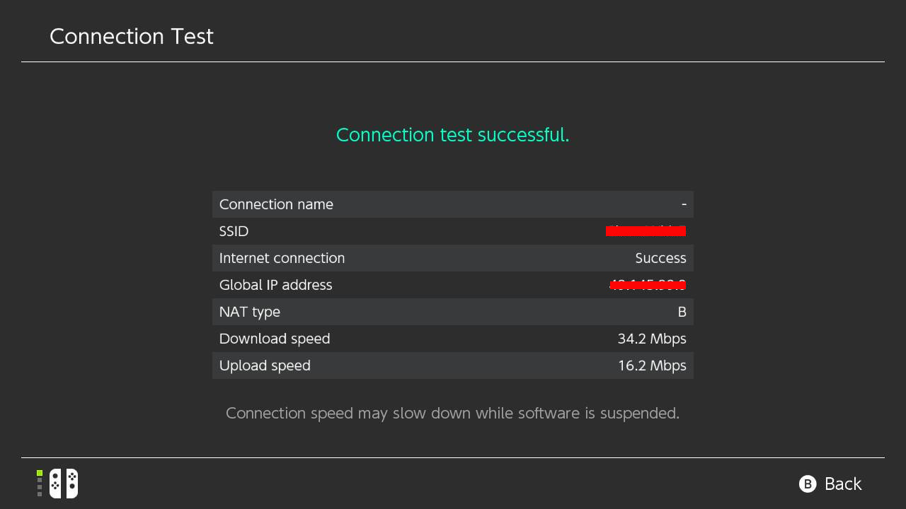 Test connection result switch