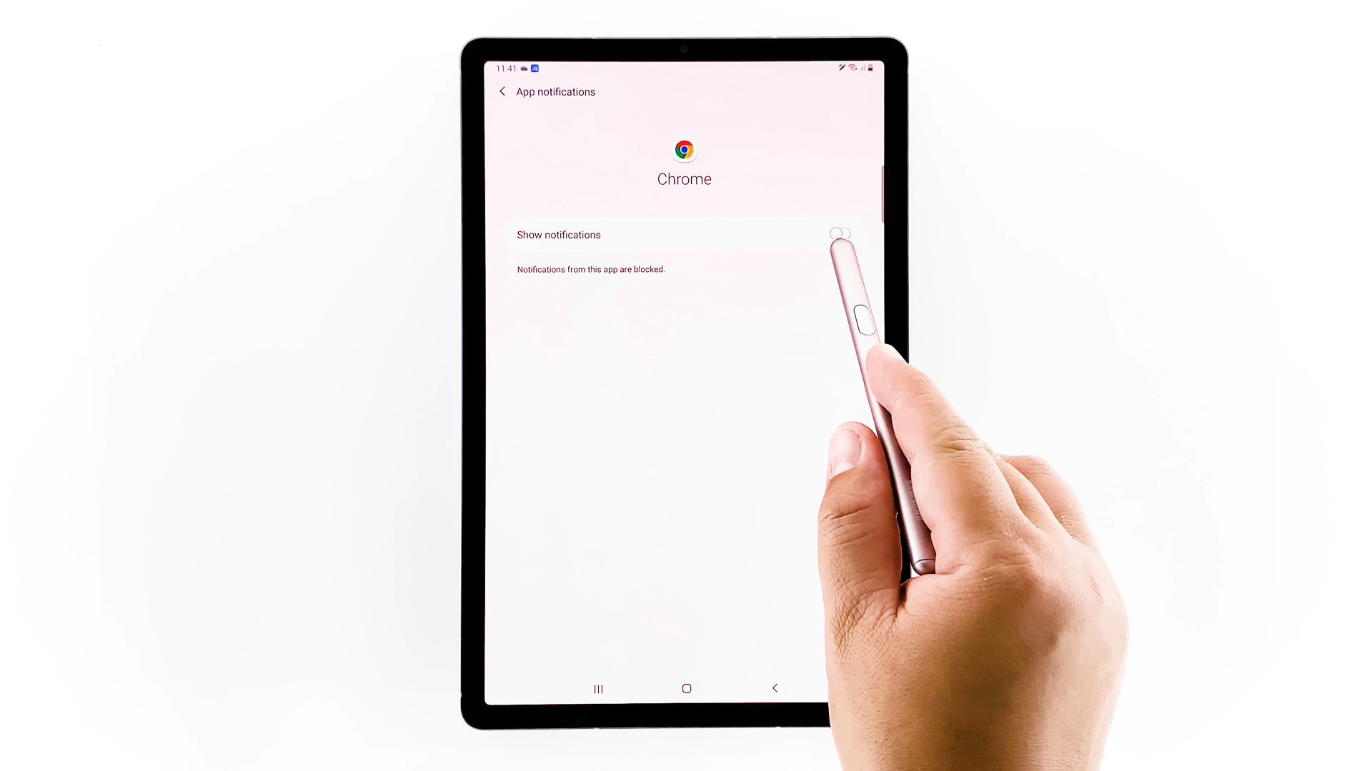 enable disable app notifications galaxy tab s6 - chrome notifications switch