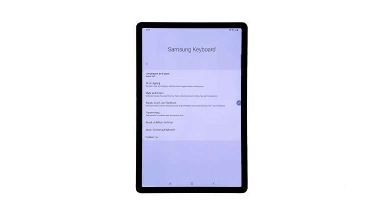 manage samsung keyboard settings galaxy tab s6 - main menu
