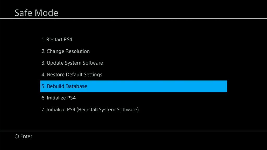 PS4 rebuild database