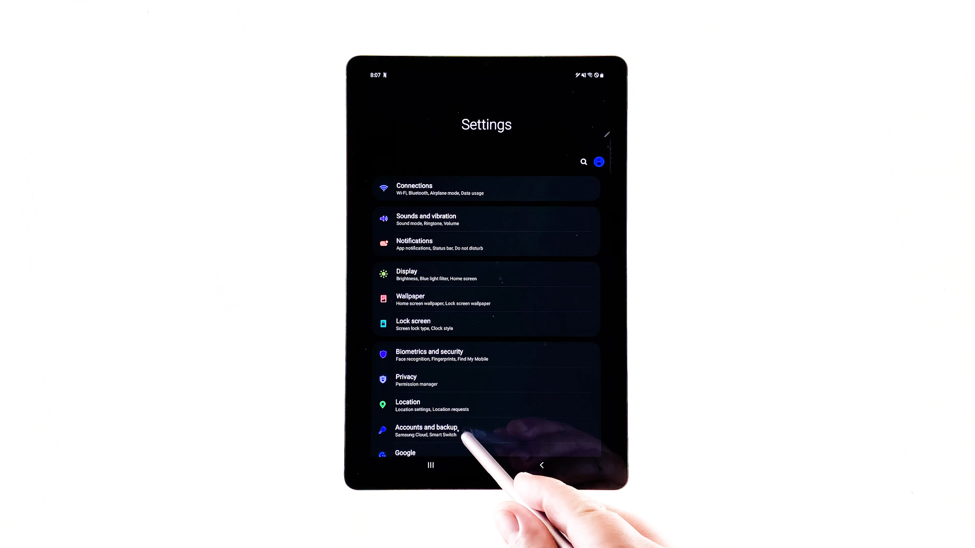 sync tab s6 contacts with samsung cloud - accounts and backup