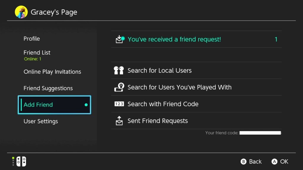 Nintendo add friend