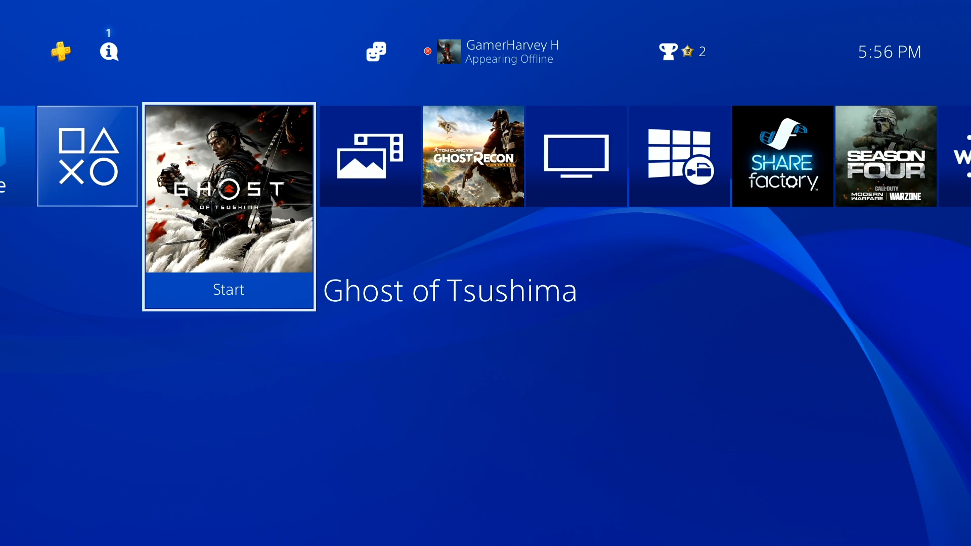 PS4 Home Screen