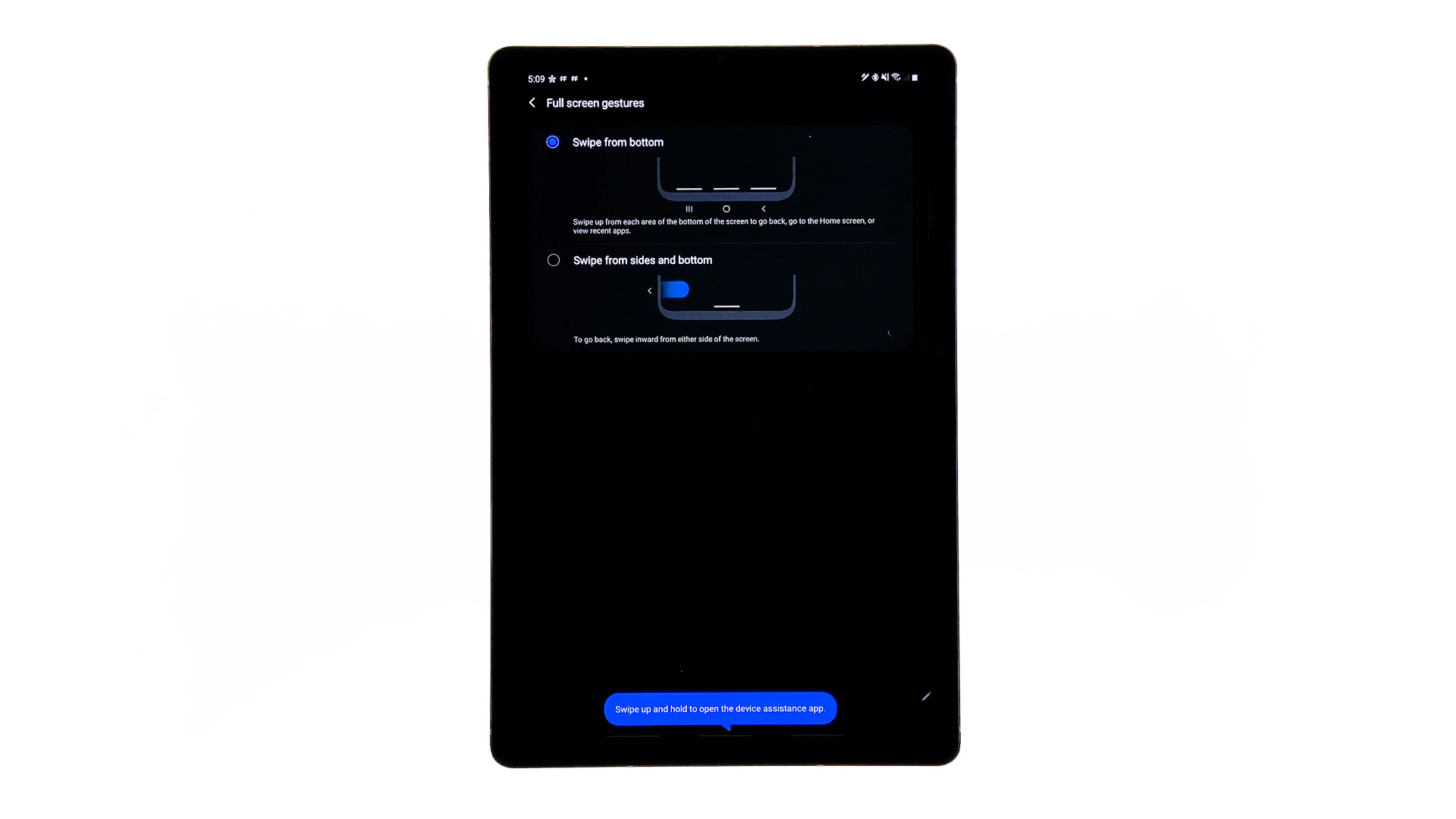 change navigation style buttons galaxy tab s6 - back
