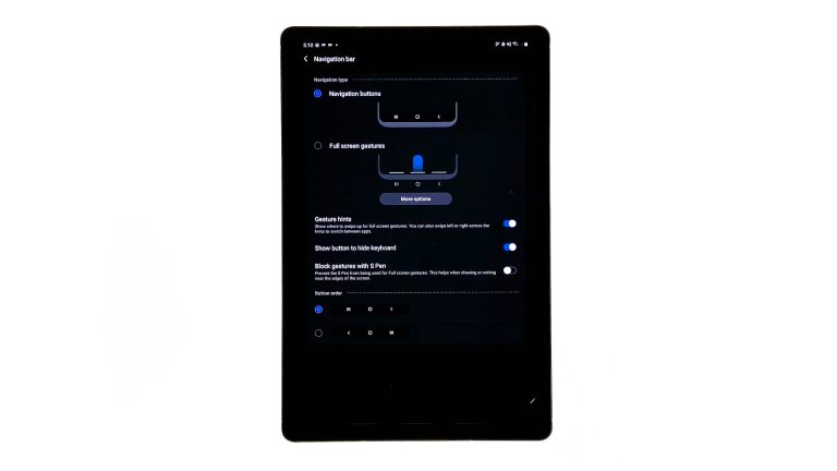 change navigation style buttons galaxy tab s6 - default