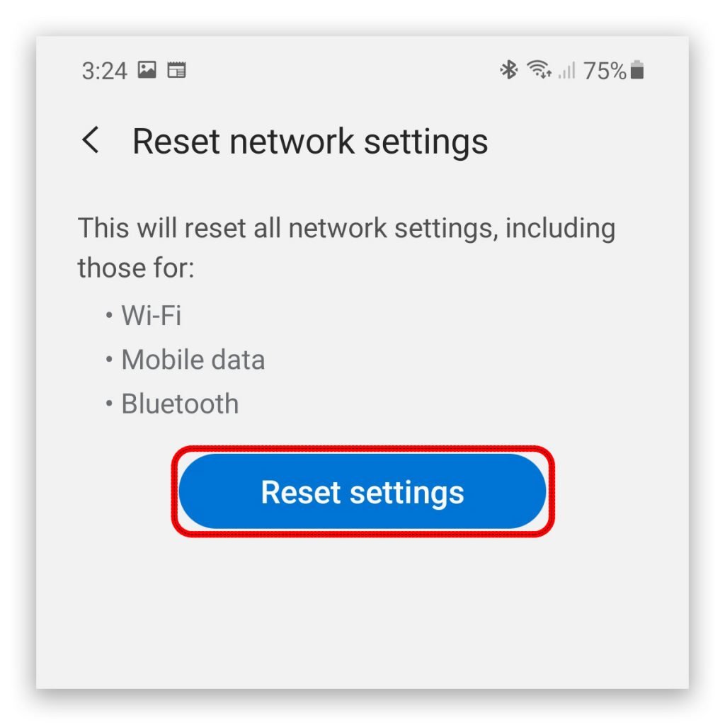 galaxy note 20 reset network settings