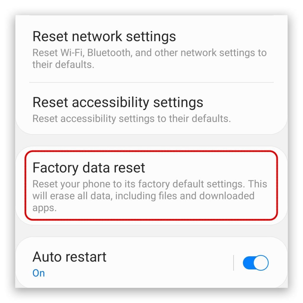 galaxy note 20 factory reset