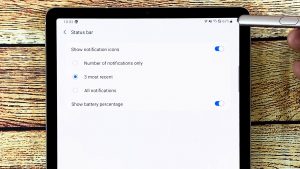 How To Enable Battery Percentage On Galaxy Tab S6 Status Bar