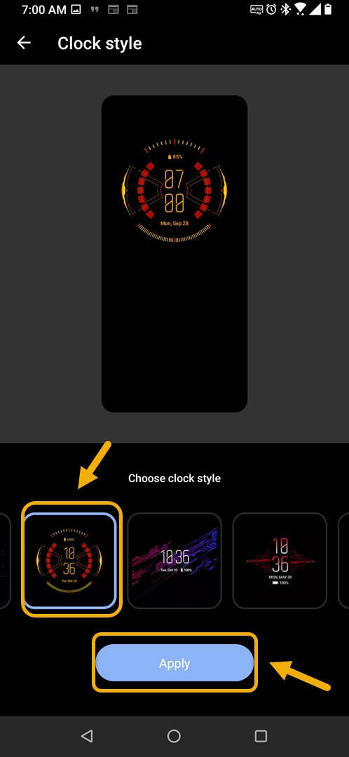 choose clock style