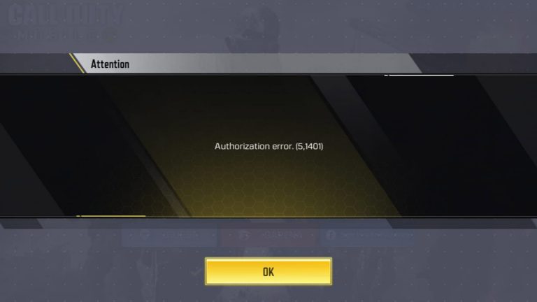 Can’t Log In To Call Of Duty Mobile Due to Authorization Error