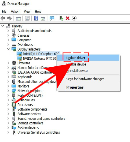 device manager list of options 1