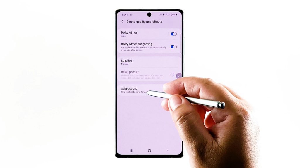 enable galaxy note20 dolby atmos adaptsound