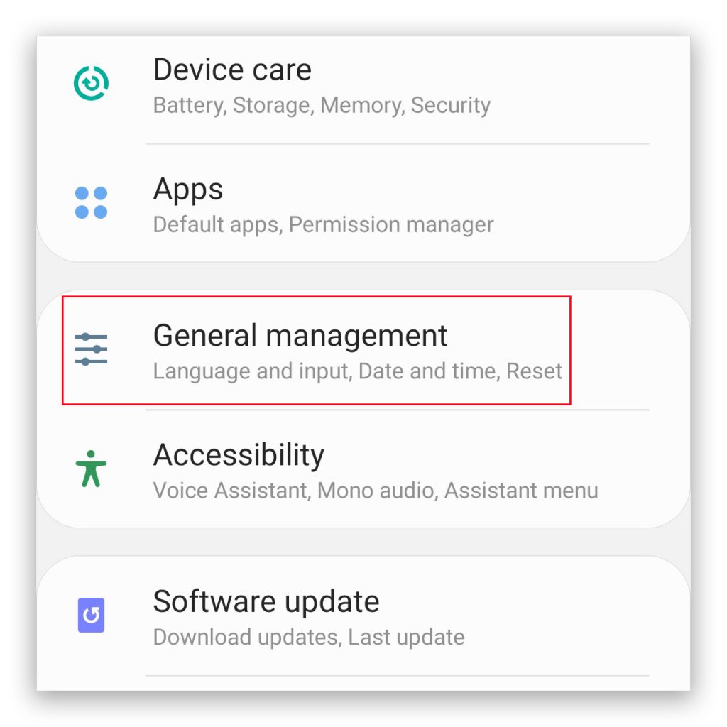 reset accessibility settings galaxy note20 2