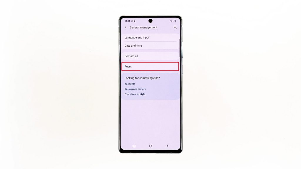 reset all settings on galaxy note20 3