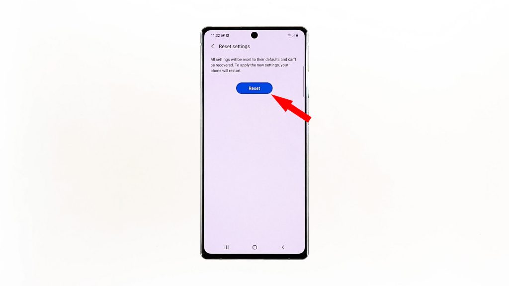 reset all settings on galaxy note20 6