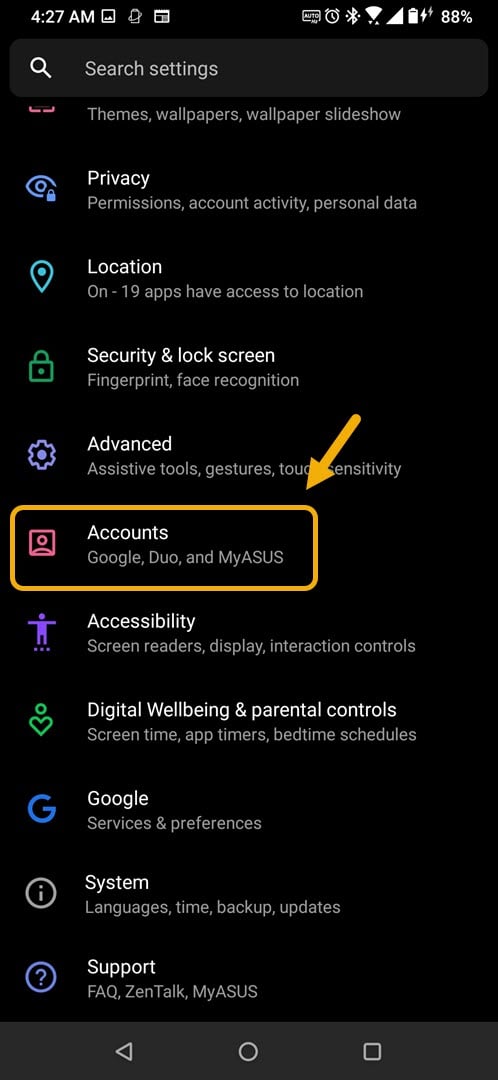 Add a Google account to your ROG Phone 3