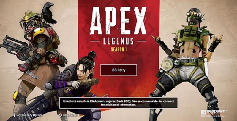 Apex Legends Error code 100