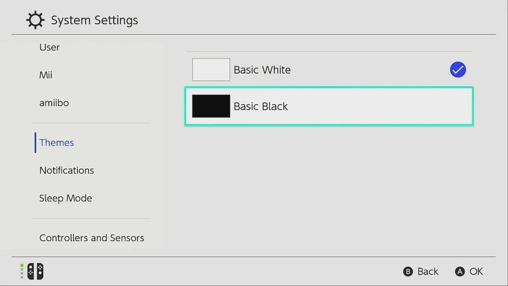 Basic Black Theme Nintendo Switch