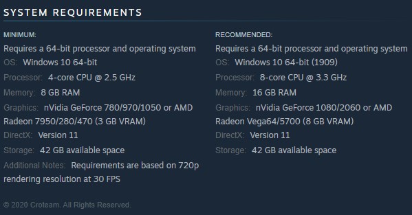 Steam system requirements