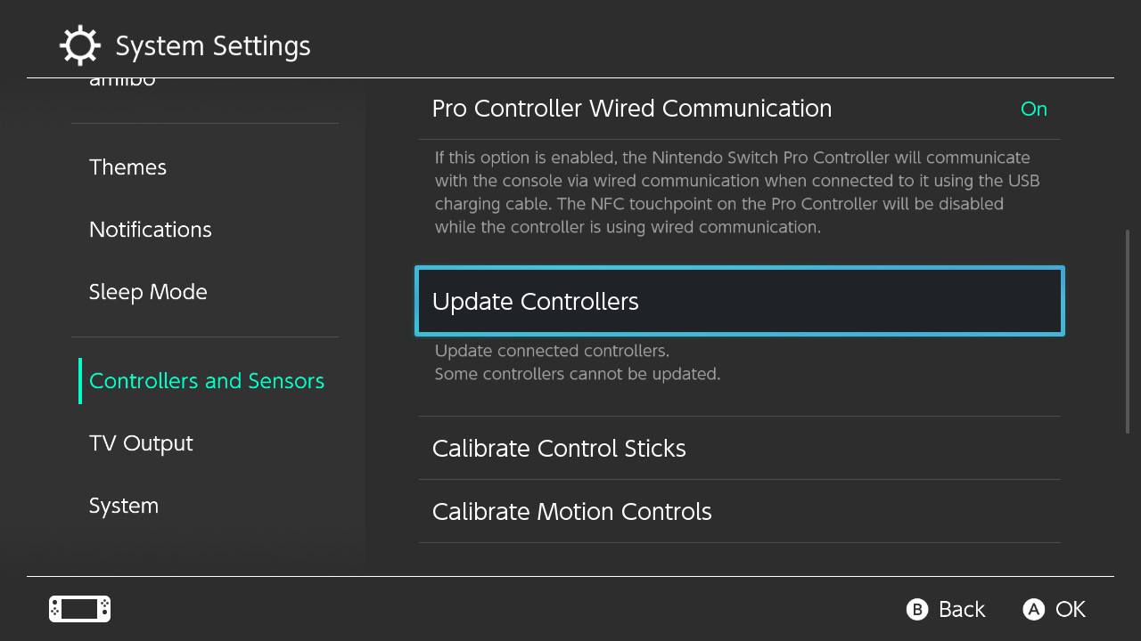 Update Nintendo Switch Controller
