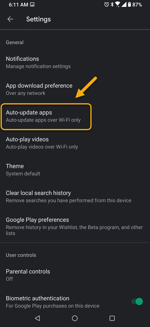 auto update apps