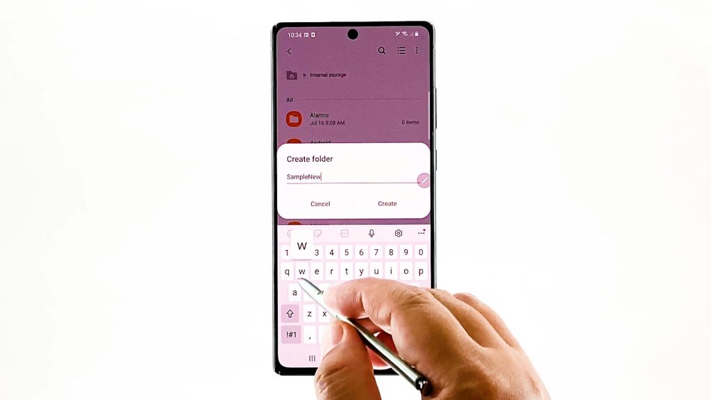 how to create a file folder on galaxy s6