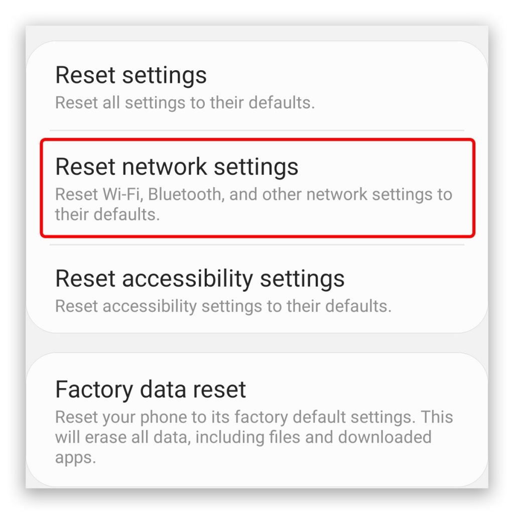 galaxy note 20 reset network settings 4
