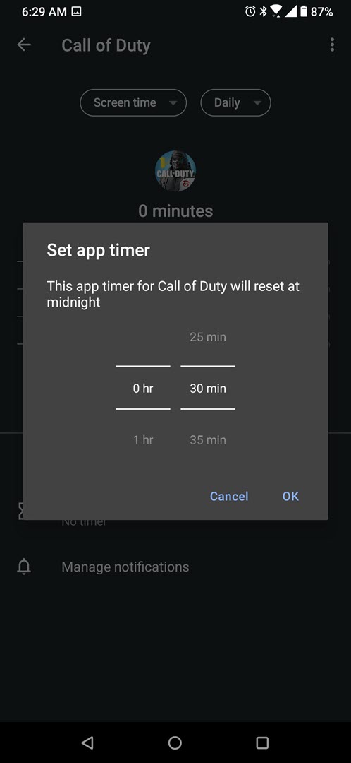 set app timer