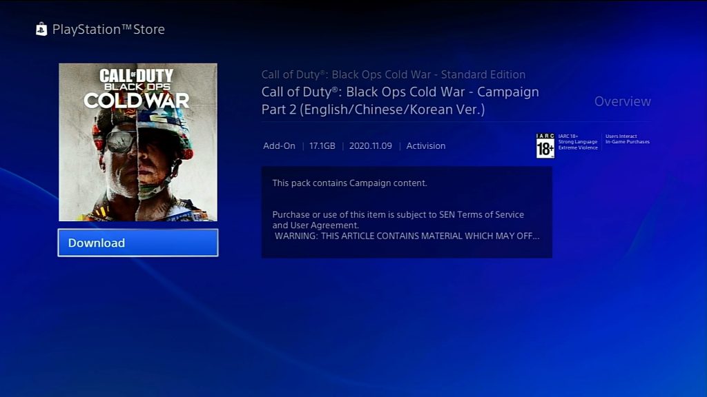 Black Ops Cold WAr campaign pack update