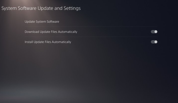 PS5 system update