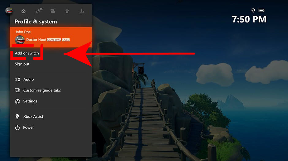 how to add another user xbox one