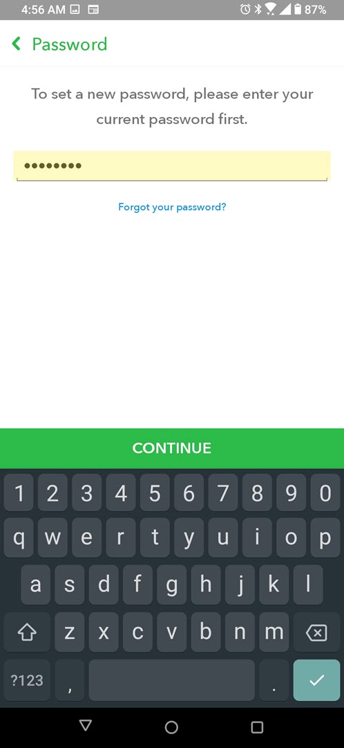enter old password