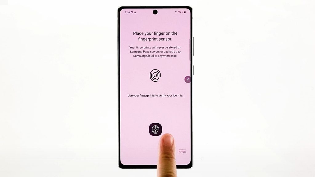 set up samsung pass note20 scanfingerprint