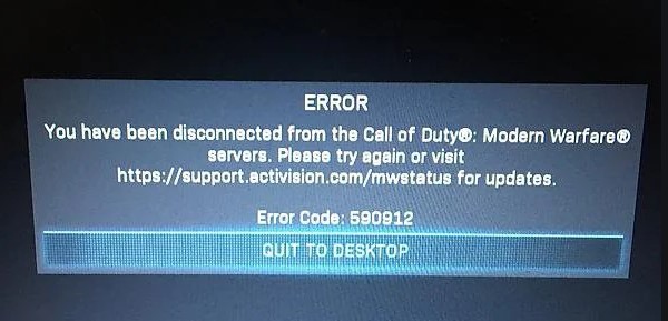 Modern Warfare 590912 error
